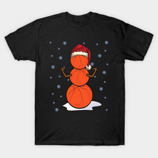 Christmas Basketball Snowman Gift Idea T-Shirt